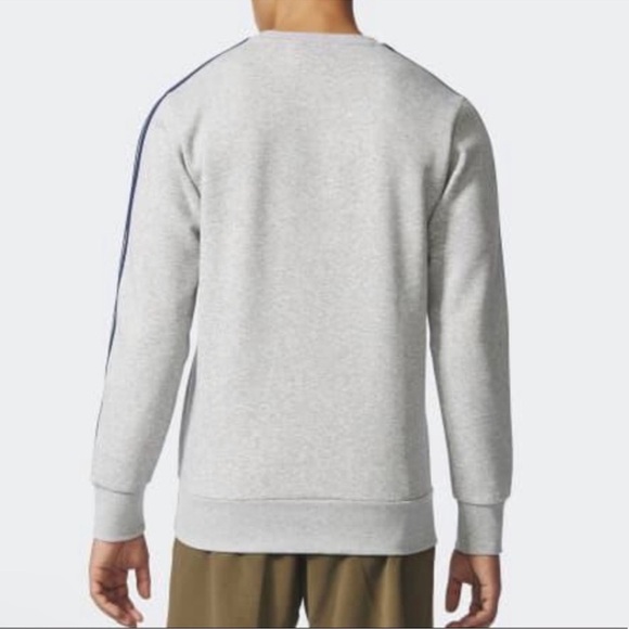 Adidas Men's Gray Sweater with Blue Accents - Picture 3 of 10